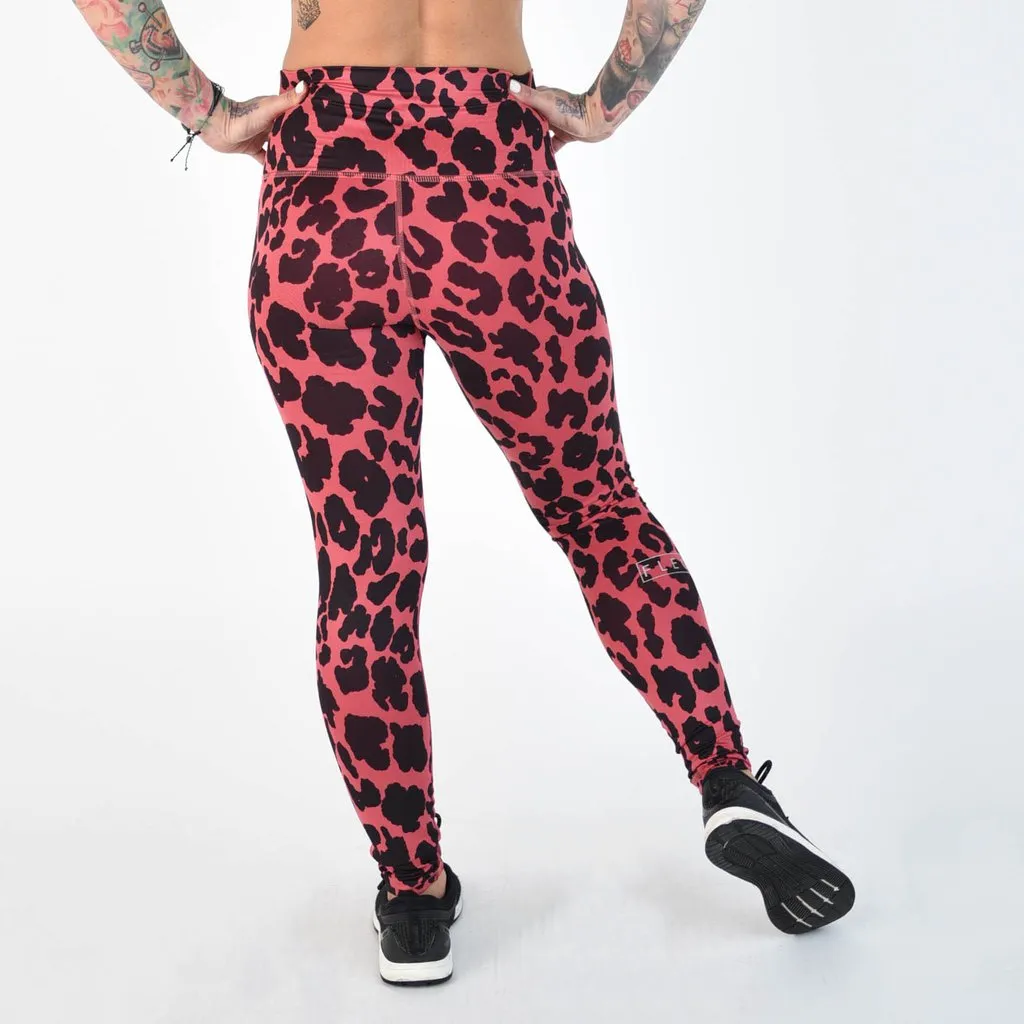 FLEO El Toro 25" Garnet Rose Leopard Leggings (Bounce)