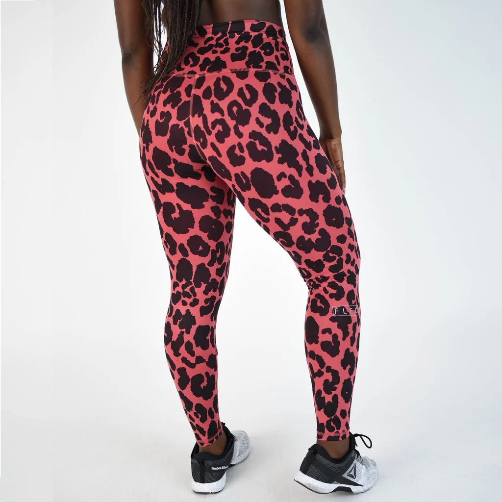 FLEO El Toro 25" Garnet Rose Leopard Leggings (Bounce)