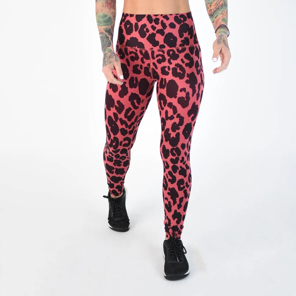 FLEO El Toro 25" Garnet Rose Leopard Leggings (Bounce)