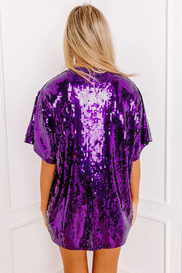 Gameday Sequin Tunic in Purple