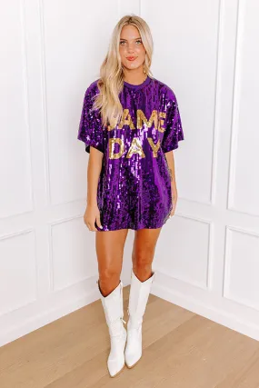 Gameday Sequin Tunic in Purple