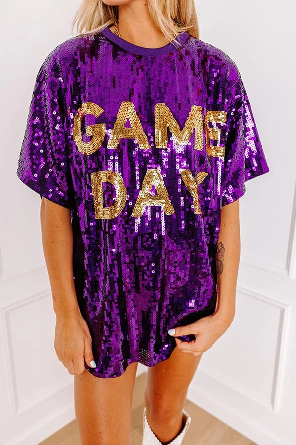 Gameday Sequin Tunic in Purple