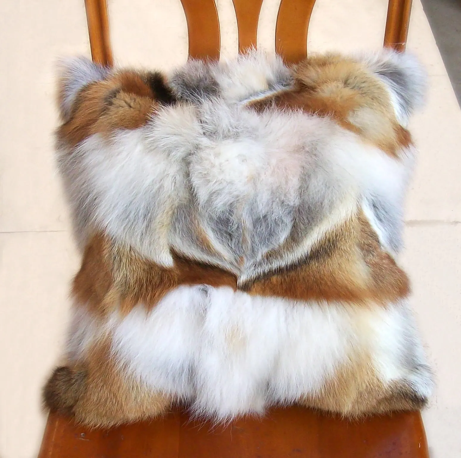 Genuine Fox Fur Pillow Cushion