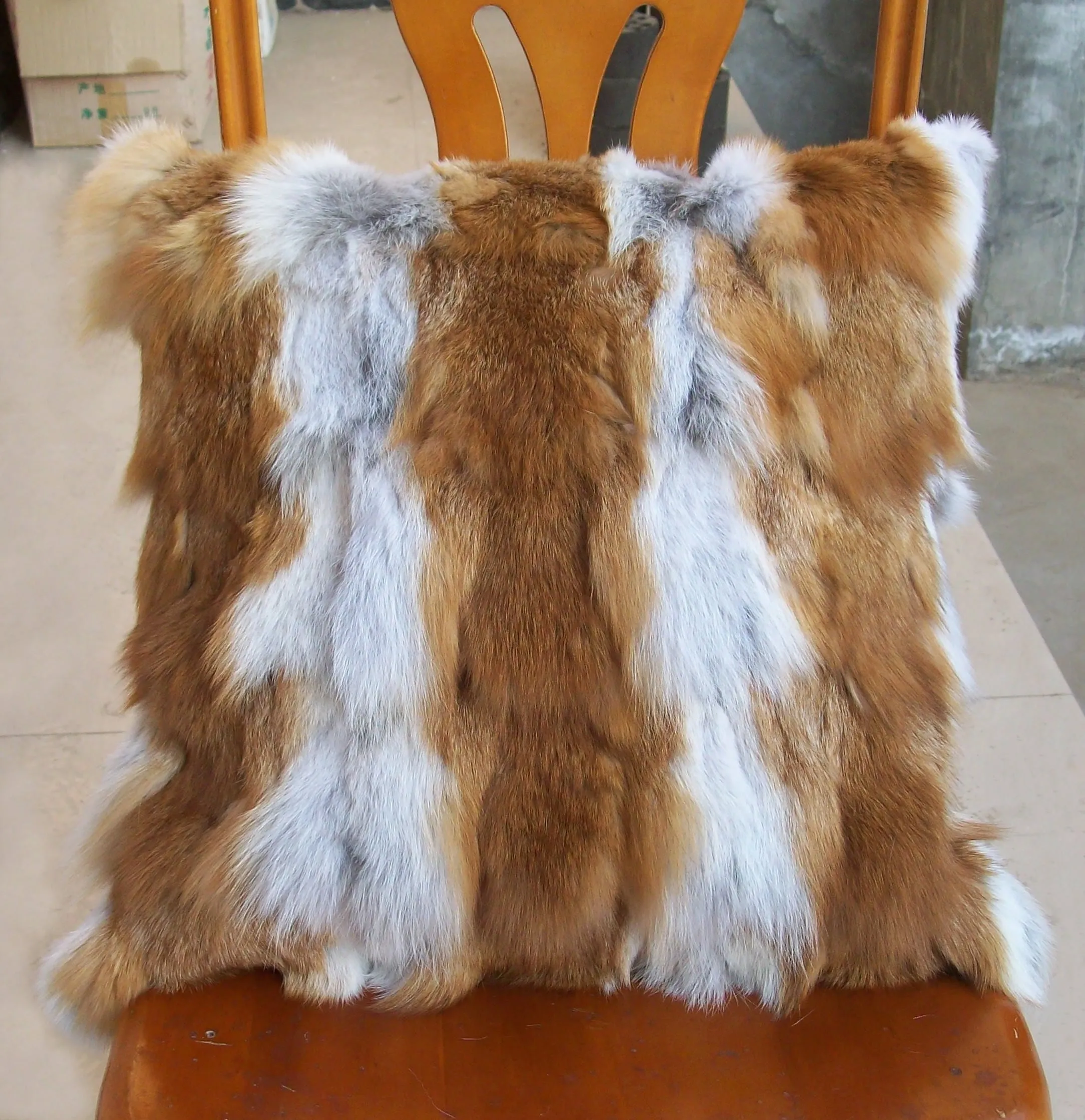 Genuine Fox Fur Pillow Cushion