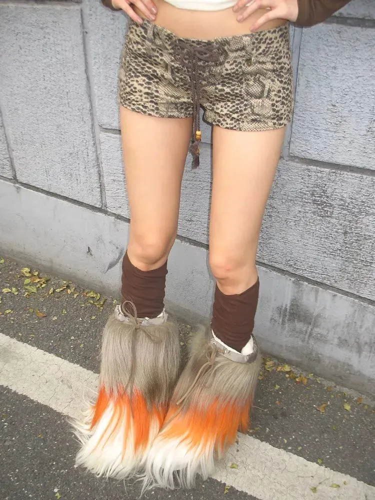 Girlary Vintage Leopard Printed Denim Shorts Women Sexy Y2k Low Waist Gyaru Streetwear Summer 2024 Grunge Female Short Jeans
