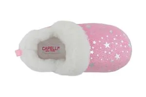 Girls Soft Boa Upper with All Over Foil Dots and Stars