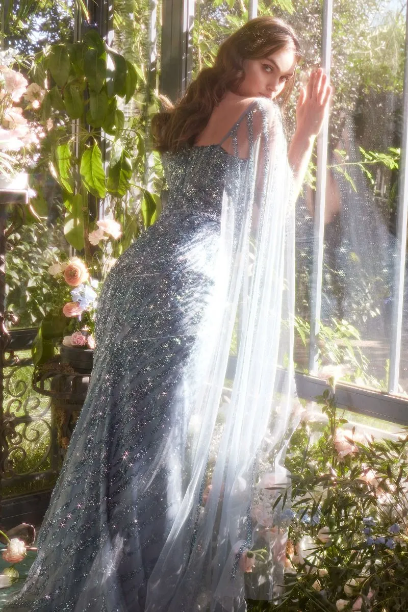 GLIMMERING BEADED SHEATH GOWN  CDA1370