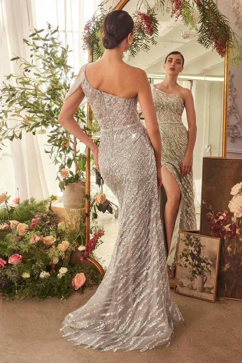 GLIMMERING BEADED SHEATH GOWN  CDA1370