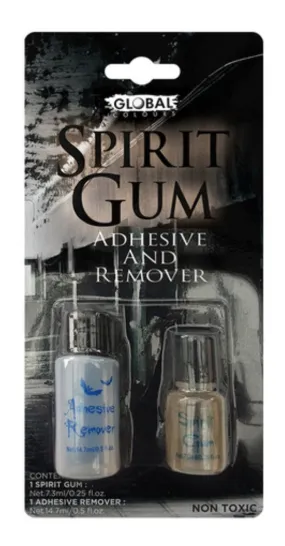 Global Colours Costume Spirit Gum Adhesive & Remover Set (Make Up Special FX Non-Toxic)