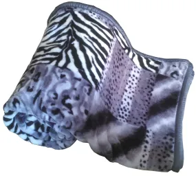 Global Home Microfiber Tiger Print Blanket for Winter Single Bed (Grey)