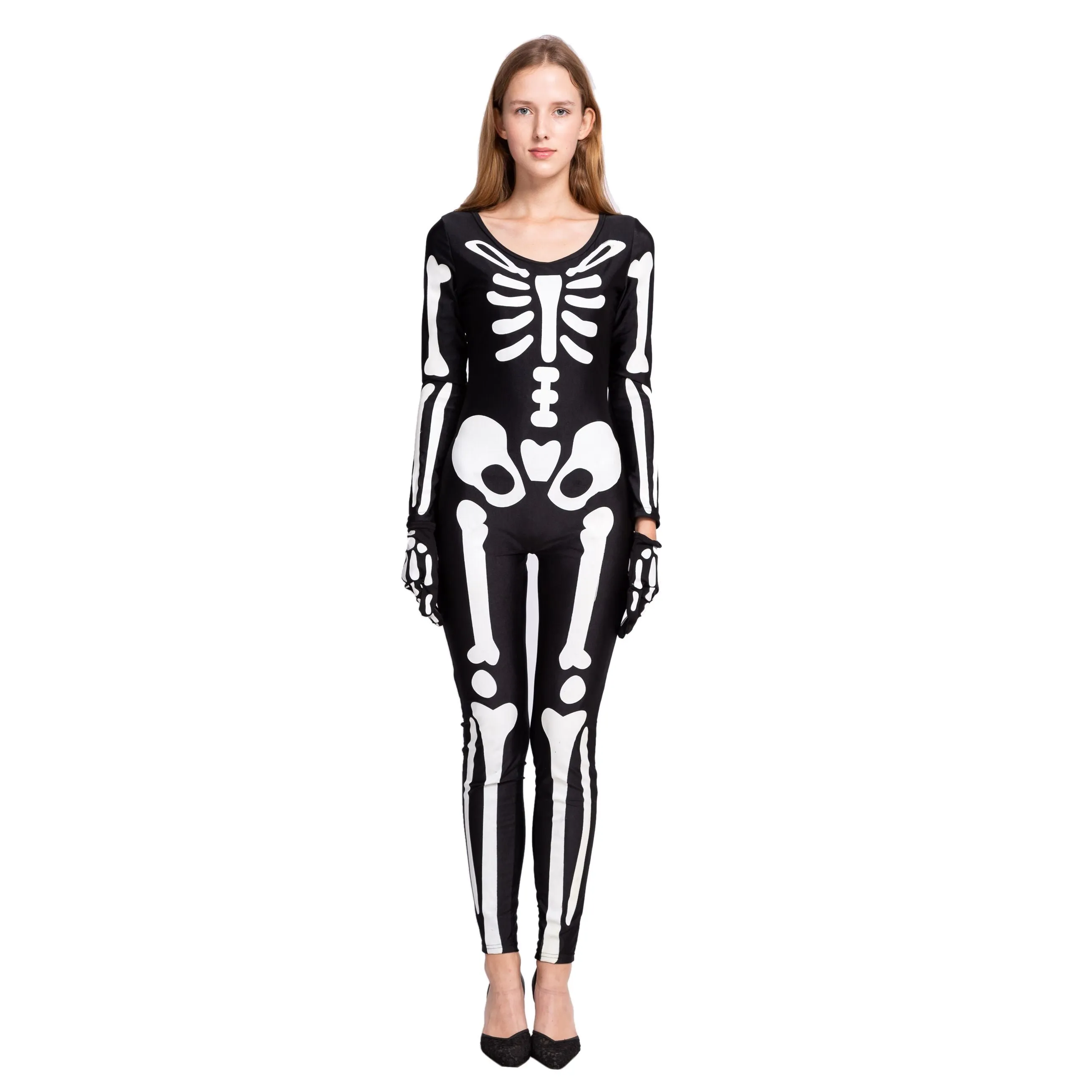 Glow in The Dark Skeleton Bodysuit Costumes - Adult