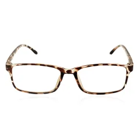 iB-iP Women's Retro Rectangle Thin Rim Black Leopard Fashion Clear Lens Eyeglasses