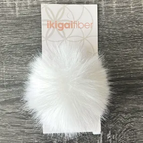 Ikigai Fiber Faux Luxe Pom Poms - Med Lux White