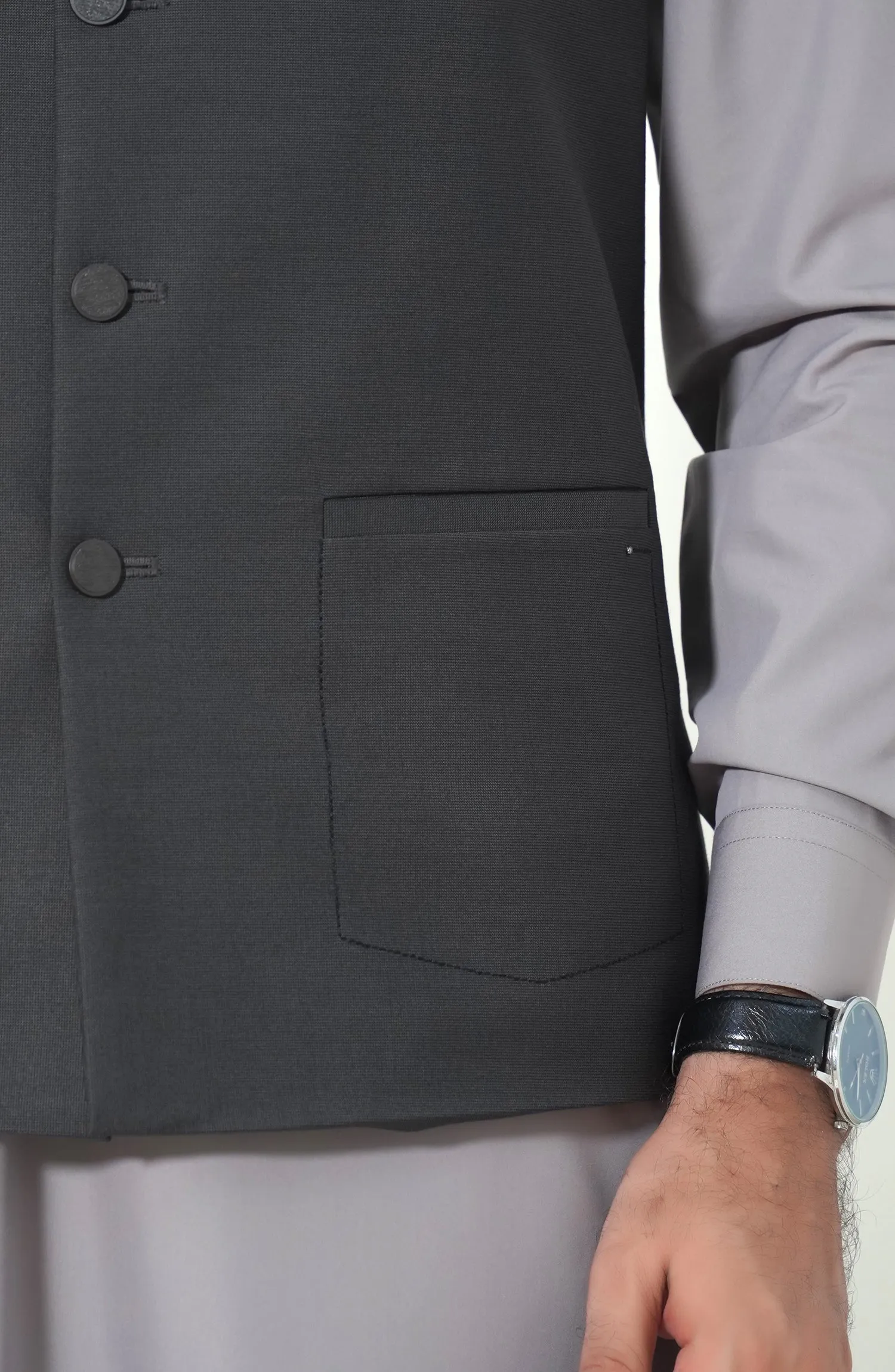 Jacquard Waistcoat - Charcoal