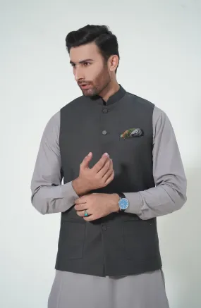 Jacquard Waistcoat - Charcoal