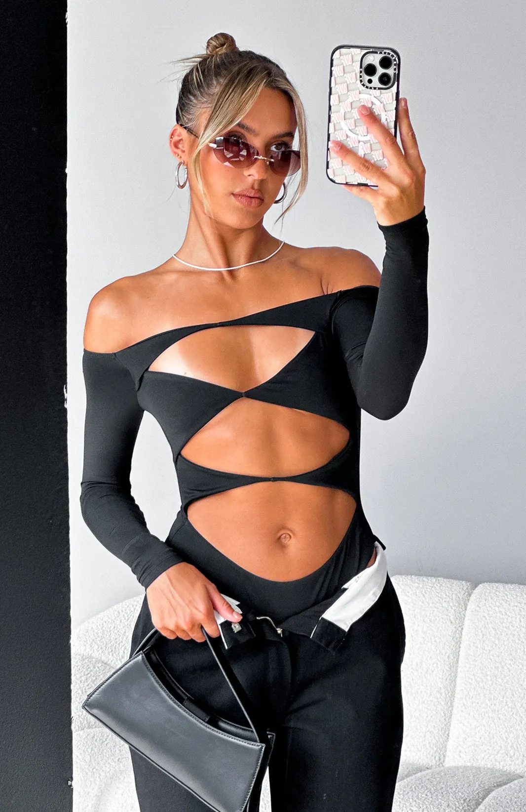 Just The Intro Bodysuit Black