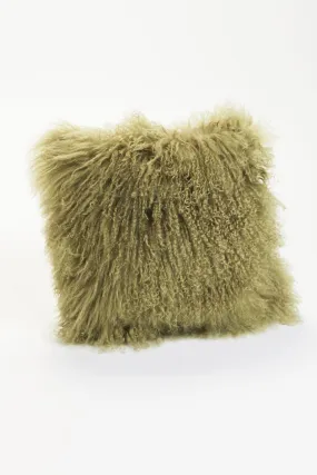 Lamb Fur Pillow Green