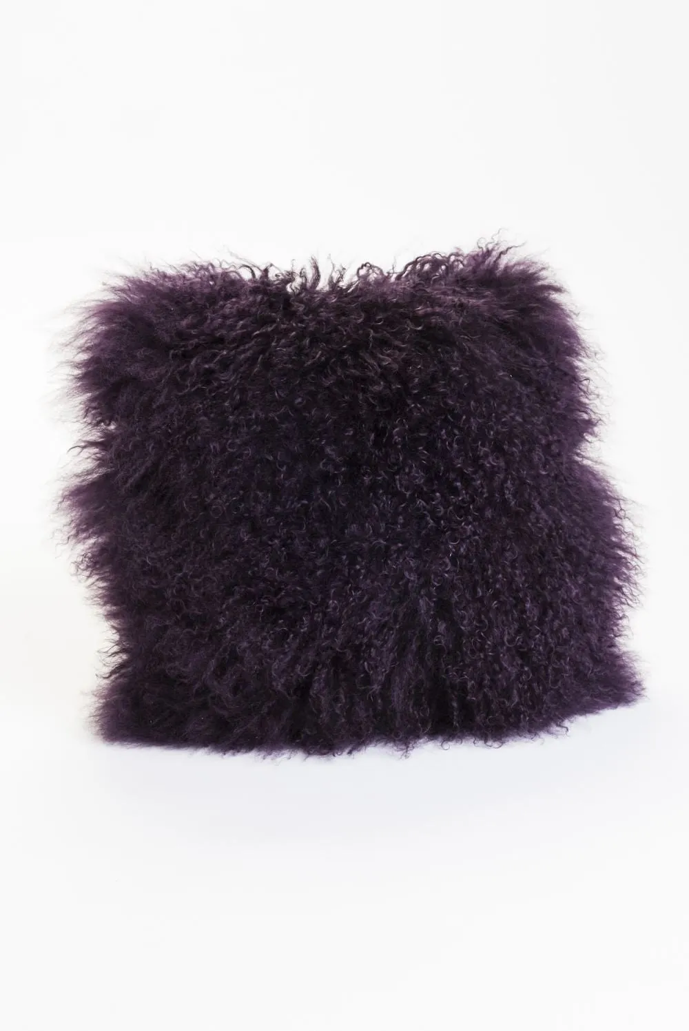 Lamb Fur Pillow Purple
