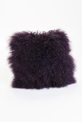 Lamb Fur Pillow Purple