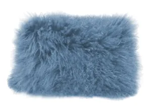 Lamb Fur Pillow Rect. Blue