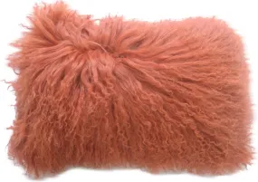 Lamb Fur Pillow Rect. Orange