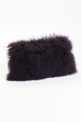 Lamb Fur Pillow Rect. Purple