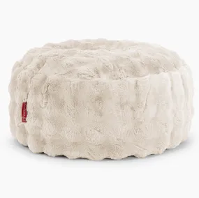 Large Round Pouffe - Bubble Faux Fur Cream