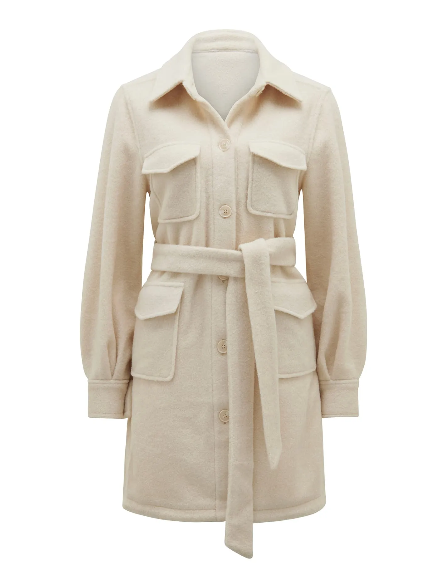 Leah Longline Belted Shacket Jacket