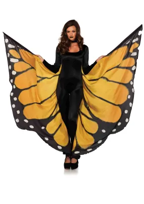 Leg Avenue Festival Butterfly Wing Halter Cape - Orange/  - One Size - Black