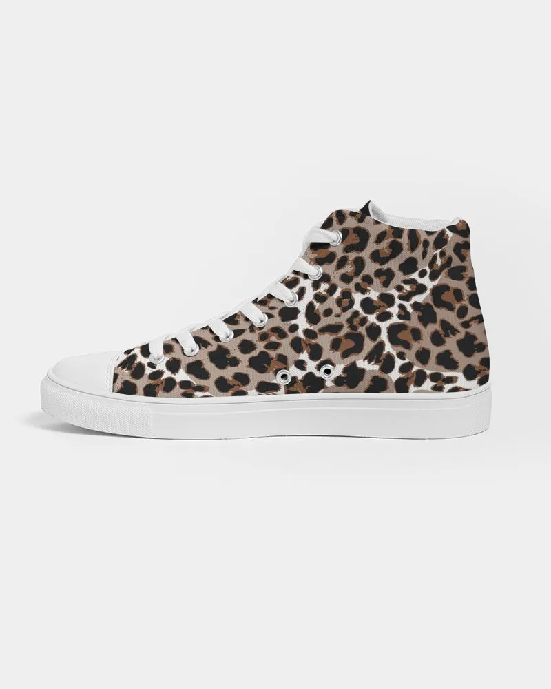 Leopard Fur Men's Hightop Canvas Shoe