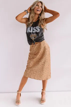 Leopard Kiss Distressed Boyfriend Tank In Black