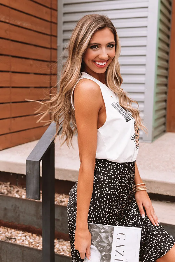 Leopard Kiss Distressed Boyfriend Tank In White