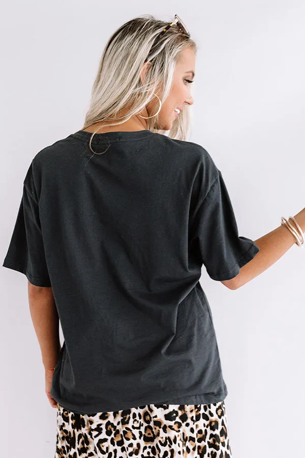 Leopard Kiss Distressed Tee In Black