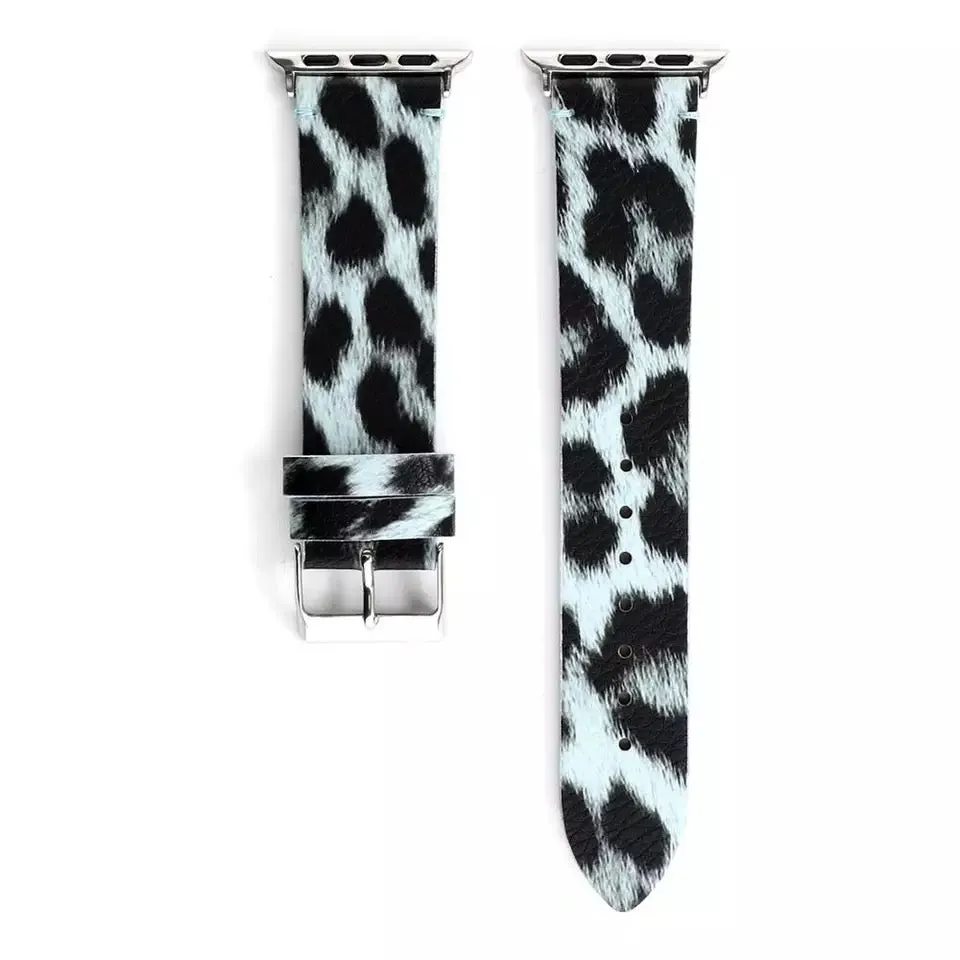Leopard Print Leather Bands For Apple Watch Multiple Colors Available