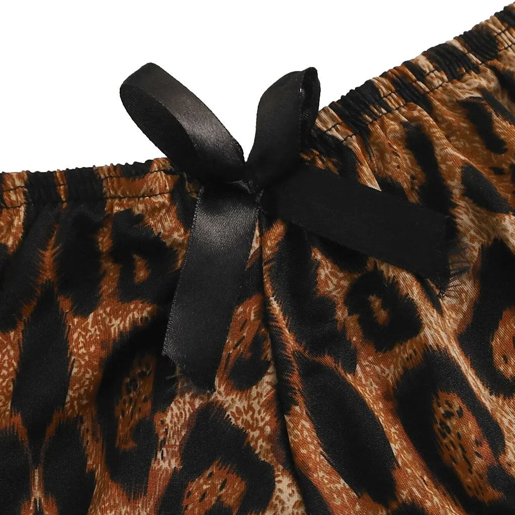 Leopard Print Satin Nightwear