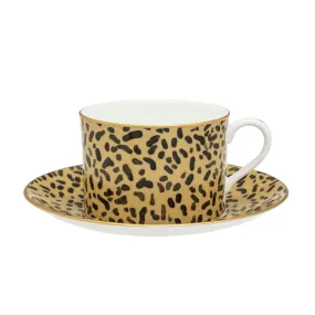 Leopard Print Teacup & Saucer