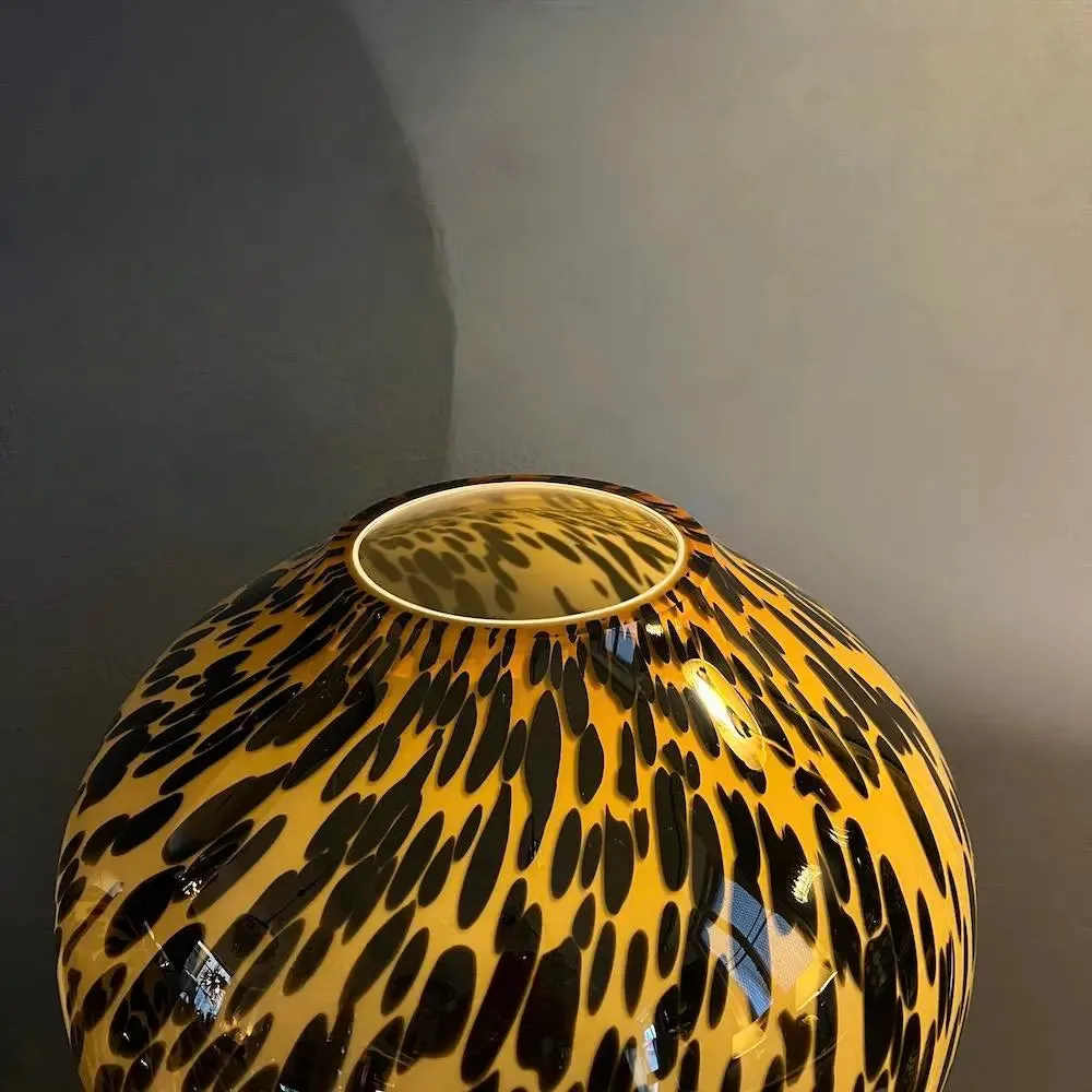 Leopard Vase Large - Handcrafted thick glass vase