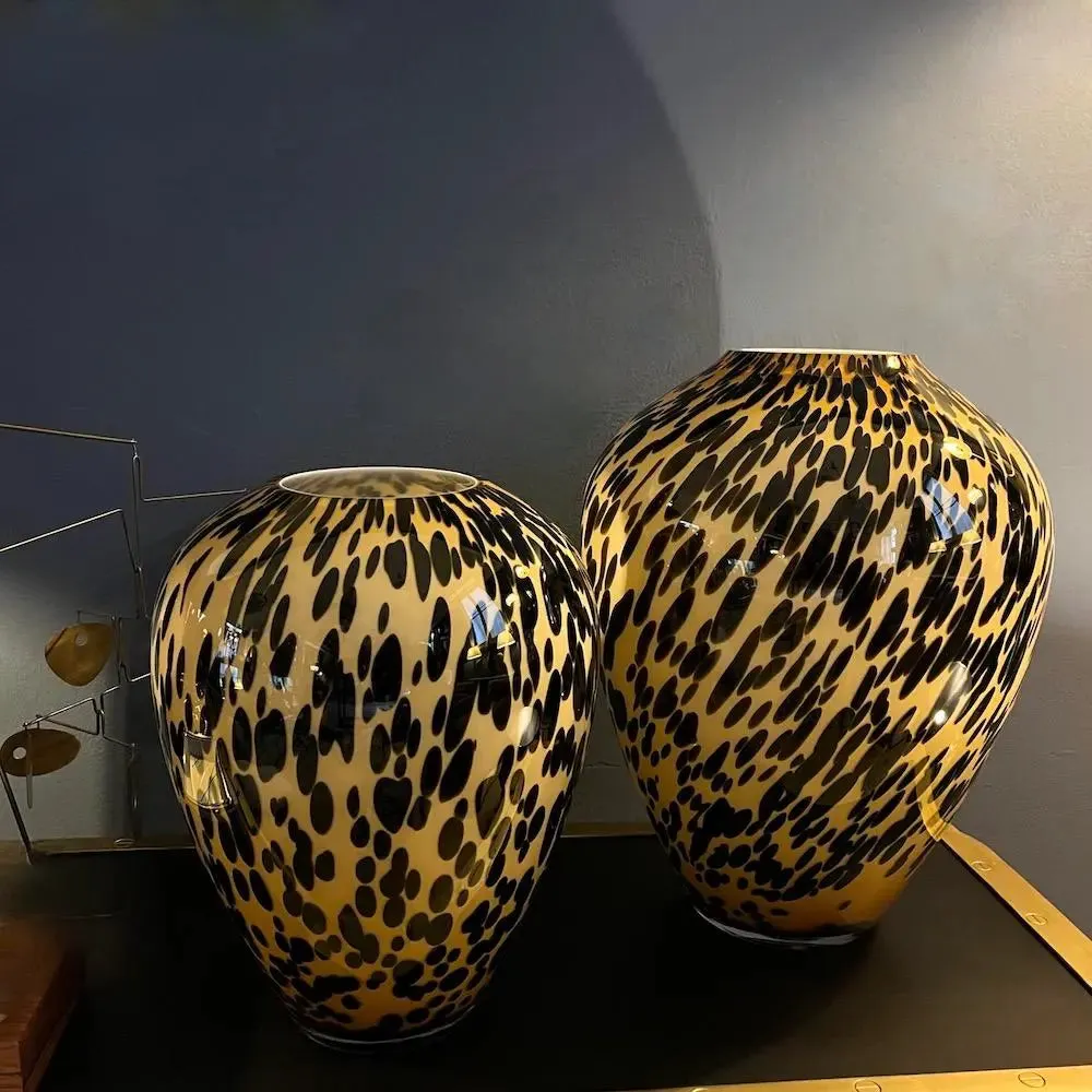 Leopard Vase Large - Handcrafted thick glass vase