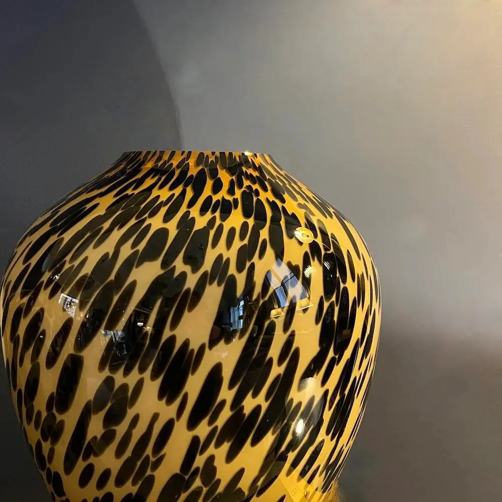 Leopard Vase Large - Handcrafted thick glass vase
