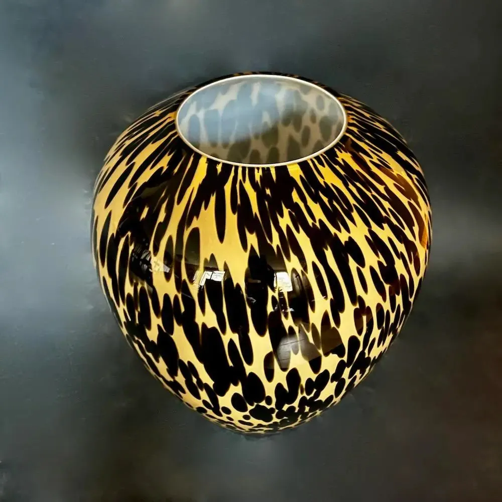 Leopard Vase Small - Handcrafted thick glass vase