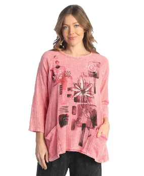 Lily Mineral Washed Cotton Gauze Tunic Top With Patch Pockets