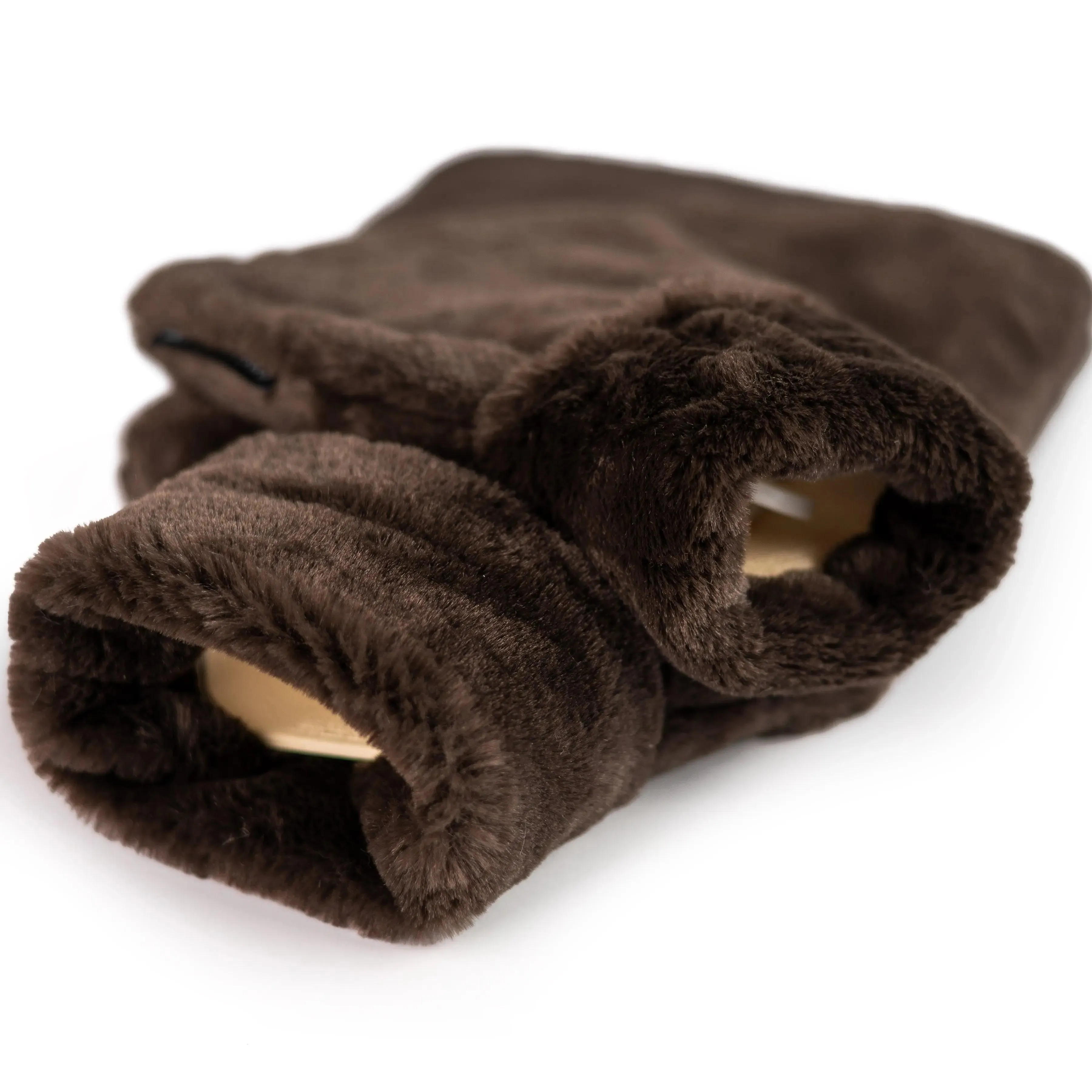 Little and Large Chocolate Faux Fur Hot Water Bottle Gift Set