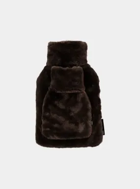 Little and Large Chocolate Faux Fur Hot Water Bottle Gift Set