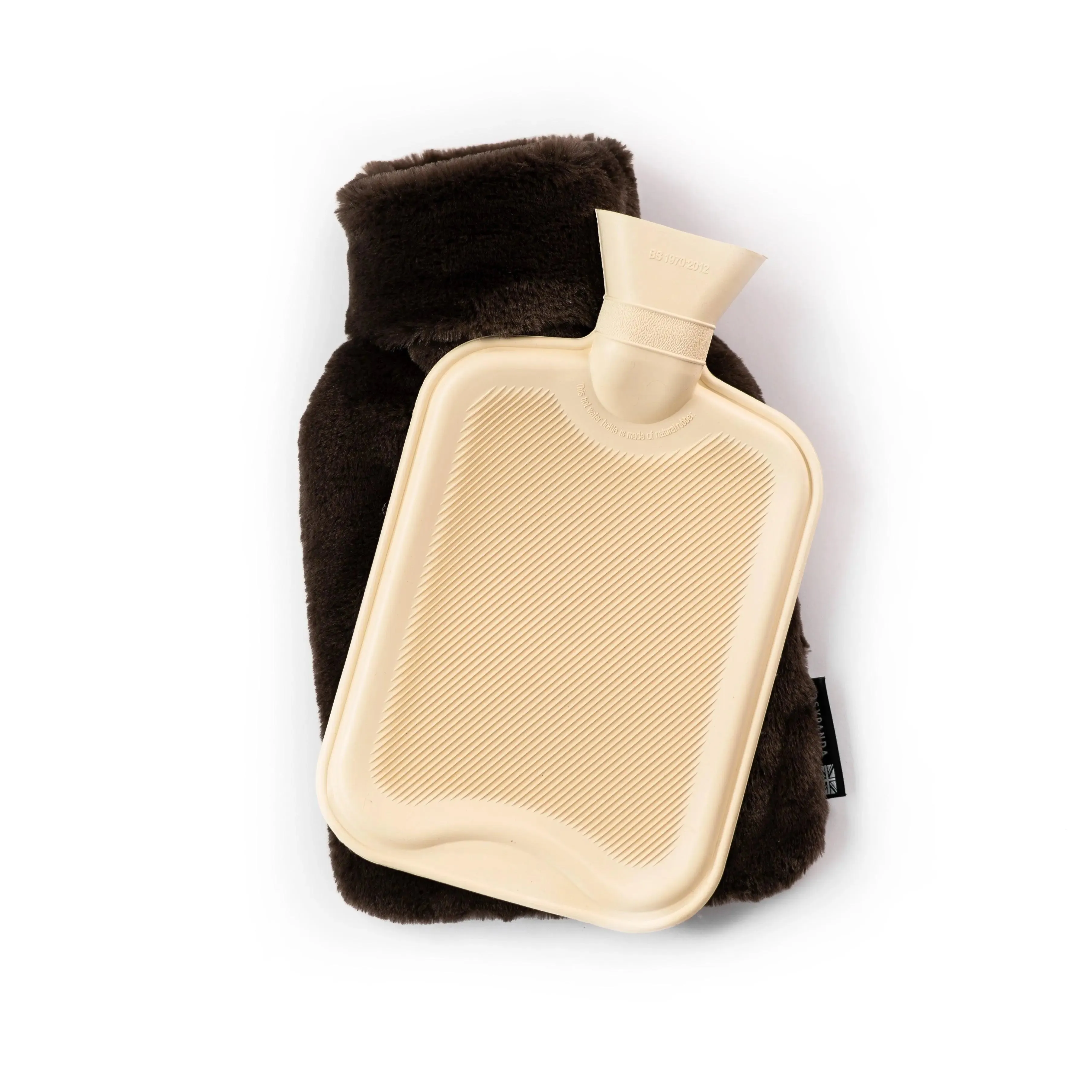Little and Large Chocolate Faux Fur Hot Water Bottle Gift Set