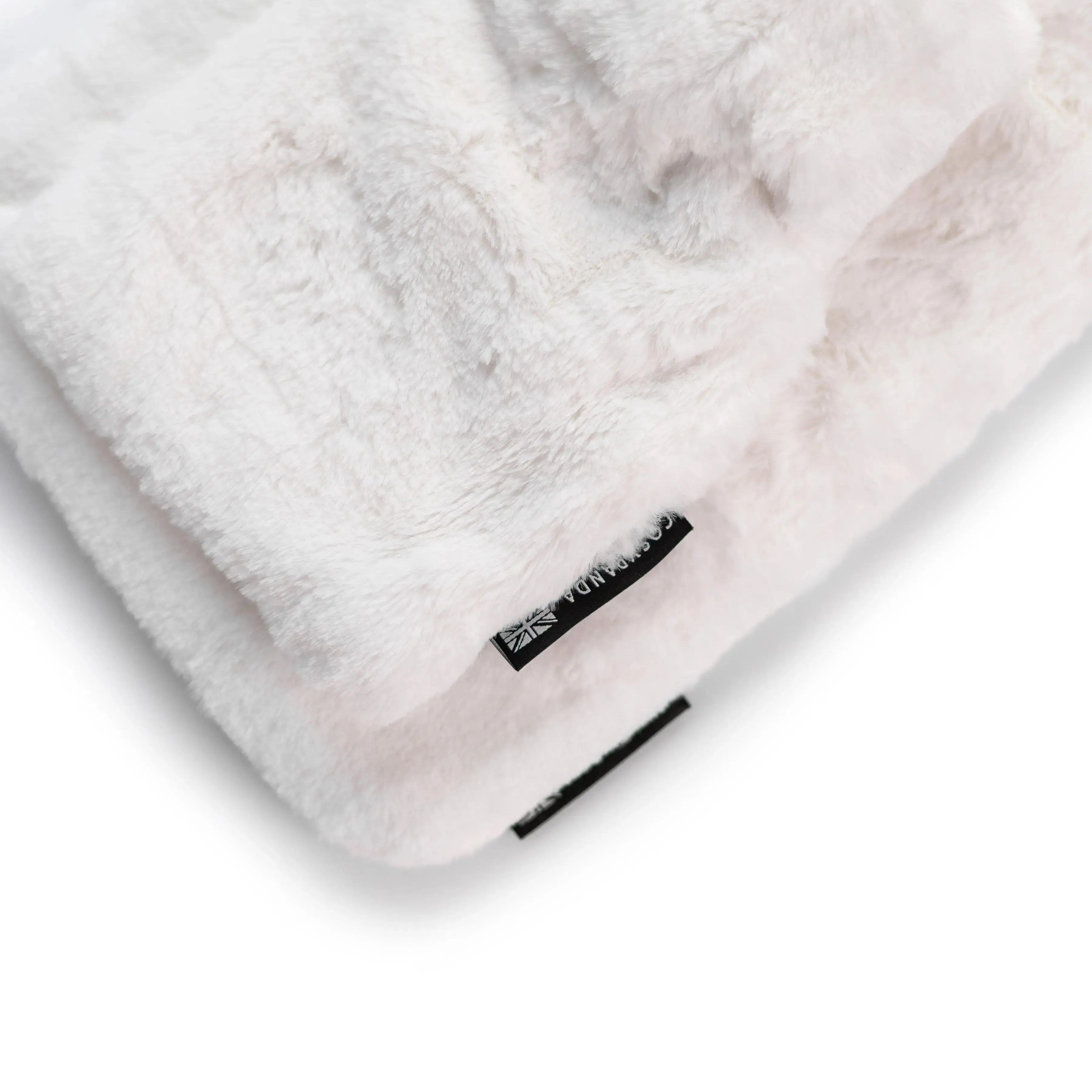 Little and Large Silky Soft White Faux Fur Hot Water Bottle Gift Set