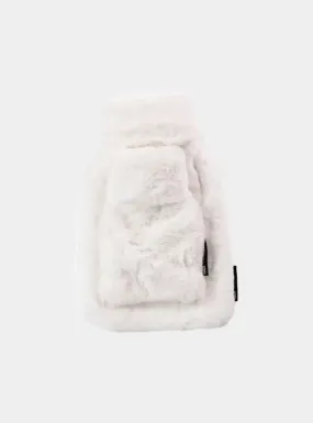Little and Large Silky Soft White Faux Fur Hot Water Bottle Gift Set