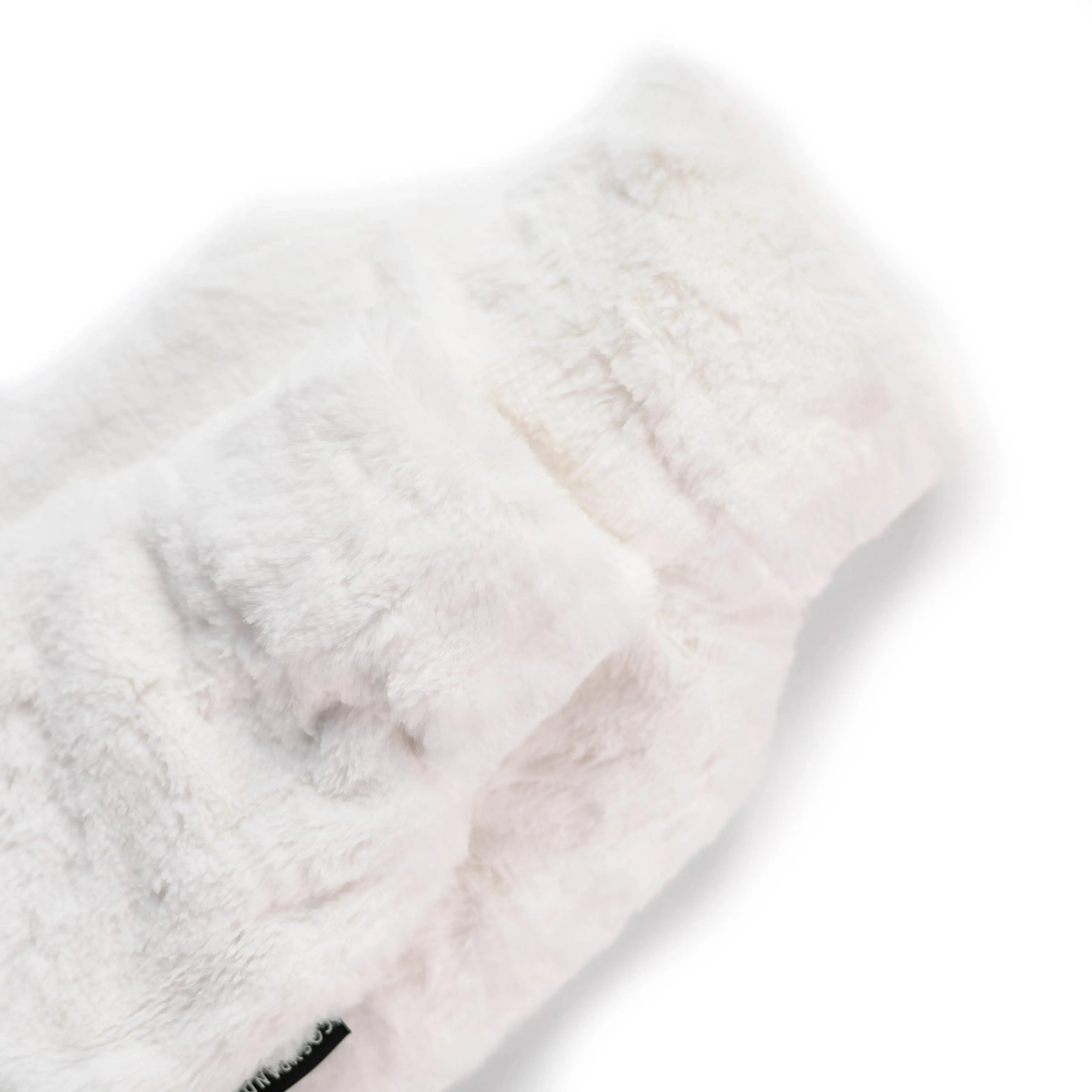 Little and Large Silky Soft White Faux Fur Hot Water Bottle Gift Set