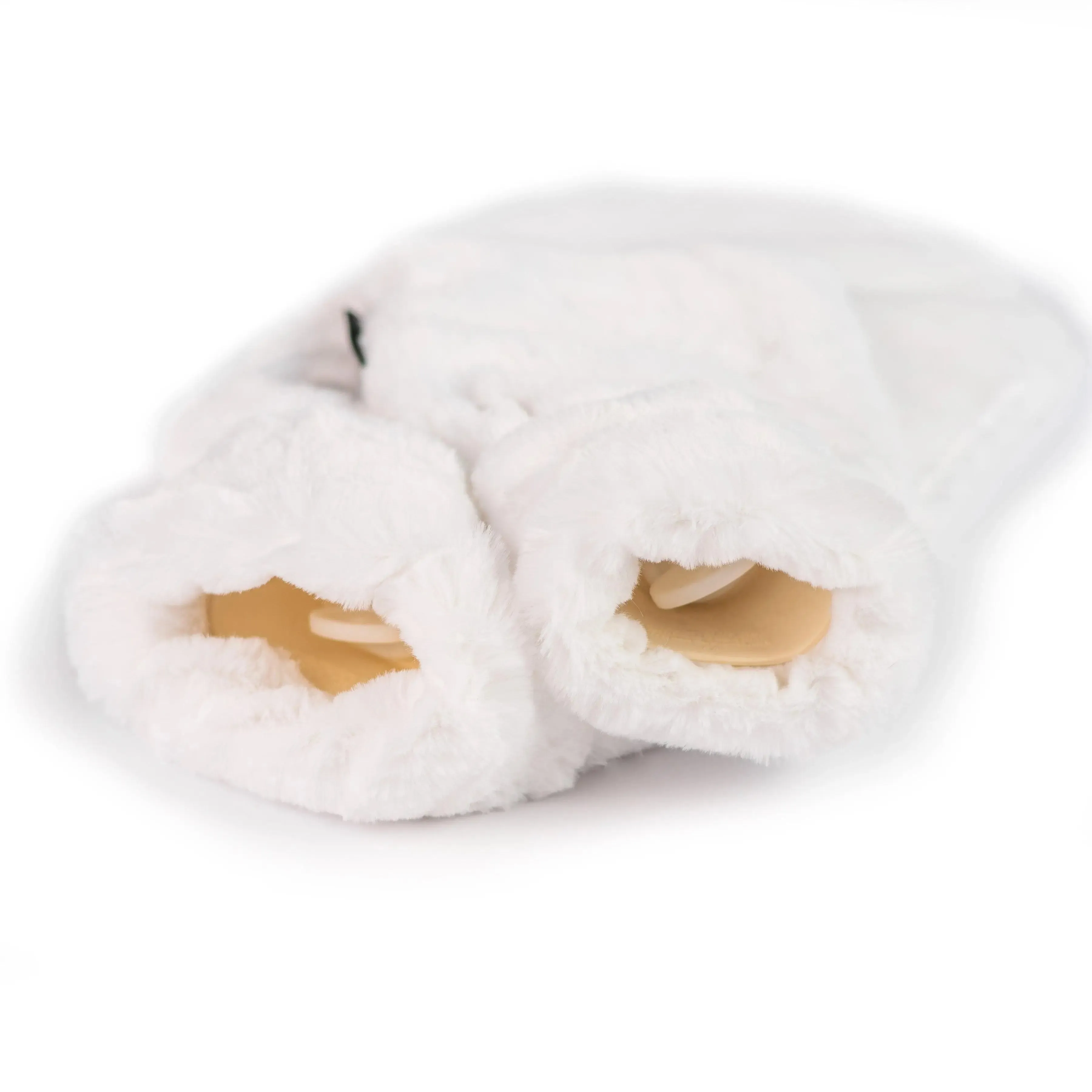 Little and Large Silky Soft White Faux Fur Hot Water Bottle Gift Set