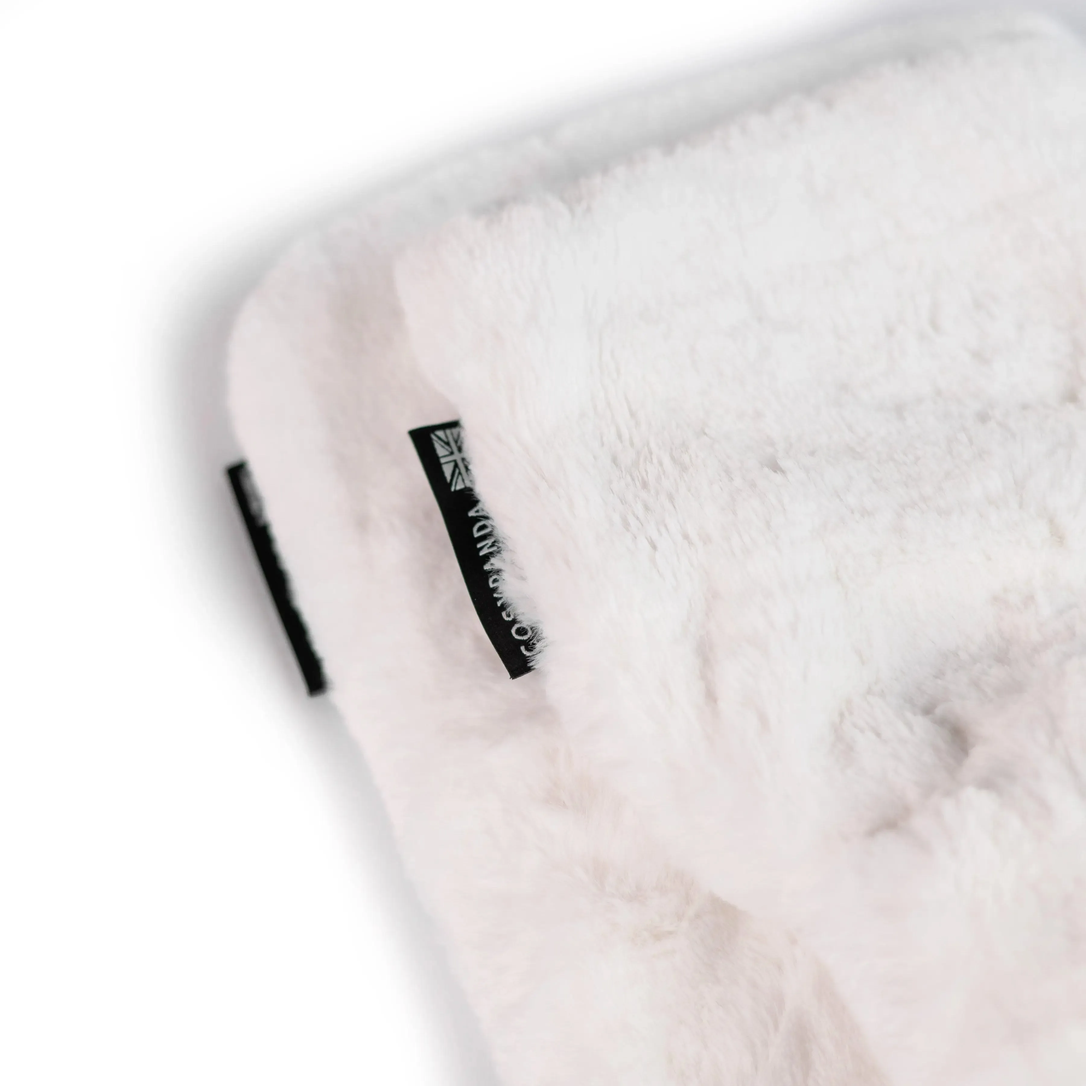Little and Large Silky Soft White Faux Fur Hot Water Bottle Gift Set