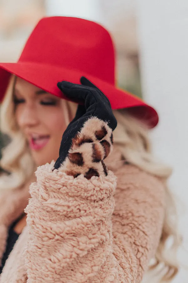 London Snowfall Smart Touch Leopard Gloves In Brown